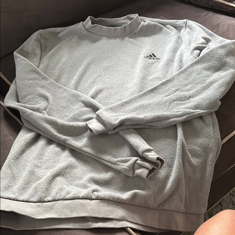 Adidas Gray Crewneck Sweater Classic Athletic Fit